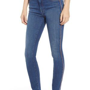 MOTHER The Looker Stripe High Waist Skinny Jean Wh